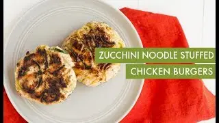Zucchini Noodle Stuffed Chicken Burgers | Spiralizer Recipe