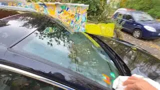 🧼  Auto Scheiben putzen mit Fensterleder Autoleder Turnart.