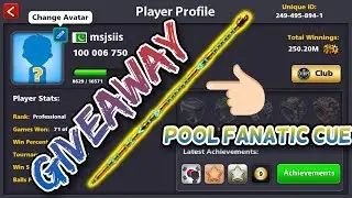 FREE 100M COINS+POOL FANATIC CUE!|8 Ball Pool Giveaway|