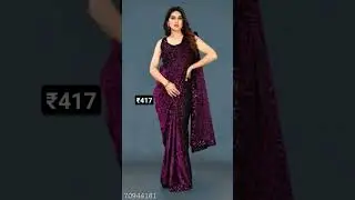 Lycra Blend Velvet Saree With Sequence Blouse |Meesho Sarees #shorts #youtubeshorts