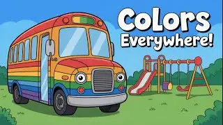 🚌🌈 Rainbow Bus Adventure | Learn Colors Song for Kids | Toddler Sing-Along Nursery Rhyme 🎵