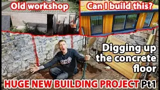 Floor cutting and digging up the old concrete slab. Old workshop redevelopment Pt1