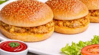 Chicken Cheese Burger | Better Than Any Cafe | Delicious Cheesy Chicken Burger