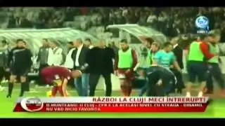 Romanian derby abandoned after keeper attacks goal post then opponent after penalty!