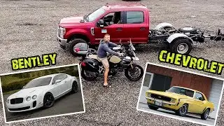 Выставка ретро авто в США. Работа в США Покатушки на мото Suzuki V-Strom | Bentley Continental |