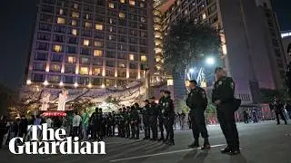 Police stand guard as Mexican fans attempt to disturb sleep of England players