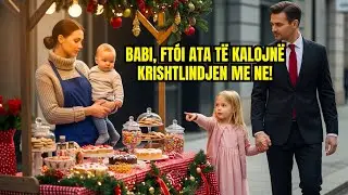 GRUA E VEVË SHISTE ËMBËLSIRA TË KRISHTLINDJES ME DJALIN. VAJZA E MILIONERIT THA: “BABI, FTOJE.”
