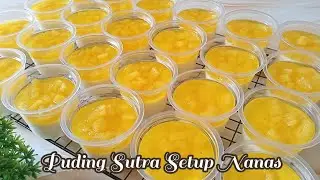 RESEP PUDING SUTRA SETUP NANAS YANG LEMBUT & SEGAR || 1 Bks Agar-agar dpt 24 Cups