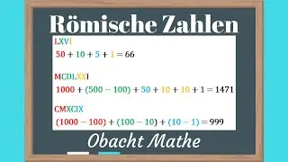 R&ouml;mische Zahlen: I - V - X - L - C - D - M | ganz einfach erkl&auml;rt | Nat&uuml;rliche Zahlen |  ObachtMathe