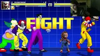 Clown Characters (The Joker, Pennywise, And Ronald McDonald) VS Chucky In An Epic Battle In MUGEN