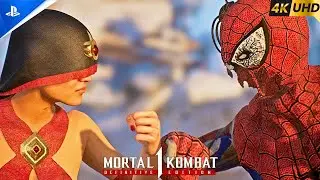 Сексуальная девушка против зомби-паучка &ndash; геймплей MK1 | Ультра 4K 60 кадров в секунду Жестокая д...
