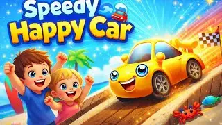 Speedy Happy Car Beach Race 🚗🌊 | Fun Racing Game for Kids | Cartoon Car Adventure