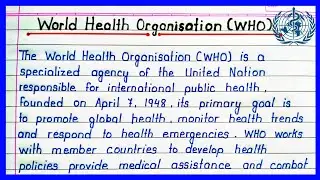 Essay on World Health Organisation (WHO) || World Health Organisation Essay || Role of WHO || WHO ||
