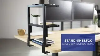 STAND-SHELF2C Above/Below Clamp-on 13&rdquo; Dual Shelf Assembly by VIVO