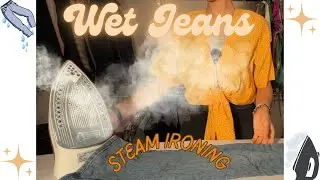 Wet Jeans Ironing #asmr #ironing #relax #steamiron #relaxing #notalking #jeans