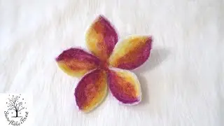 NEEDLE FELTING Flower Plumeria Time Lapse