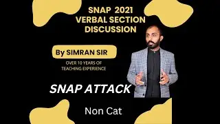 SNAP 2021 VERBAL SECTION ANALYSIS | Simran sir | MBA