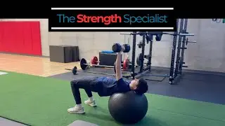 Stability Ball Bridge Single-Arm DB Chest Press