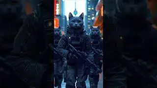 AI ANIMATED CATS VIDEOS || FUTURE CAT SOLDIER  #aicats #funny #artificialintelligence #cat