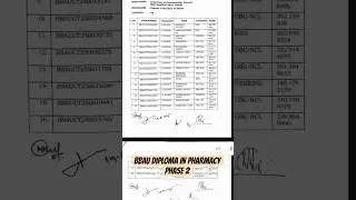 BBAU🔥🔥 DIPLOMA IN PHARMACY PHASE 2 MERIT LIST OUT NOW ⚠️⚠️|#bbau #exam #collegecourses #education
