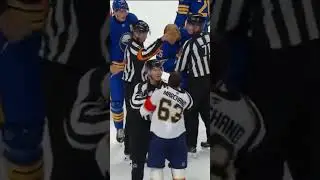 Brad Marchand TEARS up Rasmus Dahlin's helmet in penalty box during Panthers-Sabres game 🏒#shorts