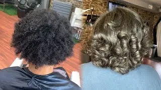 FIRST TIME STRAIGHTENING HER HAIR | SHORTER HAIR