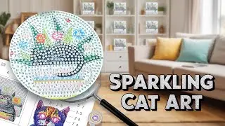 Black Cat Diamond Coaster - Relaxing ASMR Art