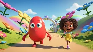 Fall Guys Wobbly Bean Slid Across a Paint Slide | Kids Songs & Nursery Rhymes