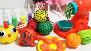 Extremely satisfied with the method of making rainbow noodles using clay | Slime balls