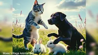 Heroic Cat Rescue / How One Cat Saved Innocent Rabbits from Aggressive Dogs!
