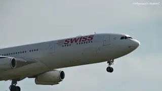 Swiss International Airlines (LX/SWR) Airbus A340-300X HB-JMF 成田国際空港 着陸 着陸 2013.9.21