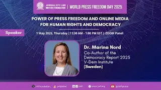 JWF World Press Freedom Day 2025 - Dr. Marina Nord, V-Dem Institute, Sweden