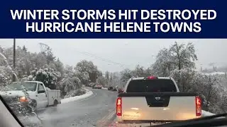 A winter storm approaches towns destroyed by Hurricane Helene