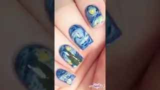 Van Gogh Starry Night Nail Art 