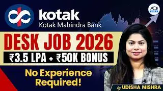 Kotak Mahindra Bank Recruitment 2026 | Assured Job Program for Any Graduate | Udisha Ma'am