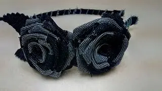 Ribbonneth's | Recycled Old Jeans turn into a Beautiful Rose Headband | Tutorial