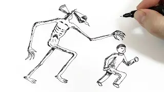 Sirenhead attacks, Drawing step by step