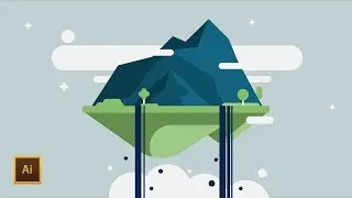 Illustrator TIME LAPSE: Simple Mountain (Illustrator Flat Design)