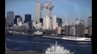 Rare Footage of First Plane Impact