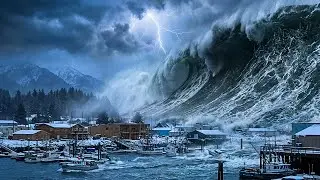 TOTAL DISASTER MEGA TSUNAMI HITS KODIAK BIGGEST WAVES OF THE CENTURY (AI Effects)