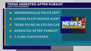 Armed teens arrested after Hendersonville police spot stolen vehicle