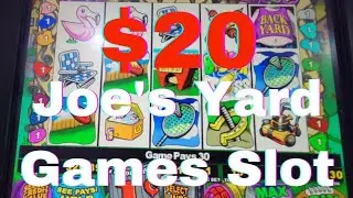 Playing $20 on Joe's Yard Games Slot at Railroad Pass Casino - Henderson, NV