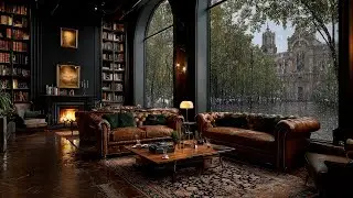 Smooth Relaxing Jazz Music for Coffee Time ☕ Rainy Ambience, Peaceful Focus & Healing Mood