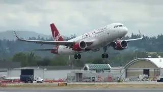 Virgin America (Alaska) A320 [N282VA] Takeoff Portland Airport (PDX)