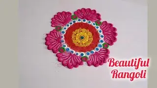 colourful floral rangoli design #rangoli #colourful