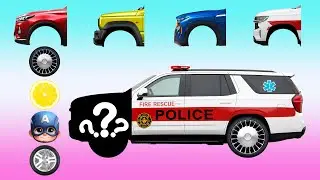 CORRECTLY GUESS THE HEAD AND WHEEL OF THE POLICE CAR !🚓MENEBAK GAMBAR RODA MOBIL POLISI!