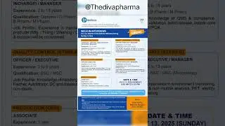 Indoco pharma walk in interview for multiple dept