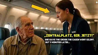 Ein alter Mann wird umgesetzt Minuten sp&auml;ter stoppt der Pilot den Flug und erweist ihm Ehre