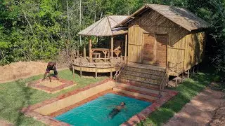 Building Jungle Bamboo House and Swimming Pool With D&eacute;cor Private Living Room