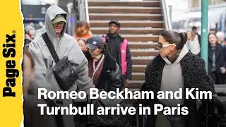 Romeo Beckham and Kim Turnbull arrive in Paris amid family feud